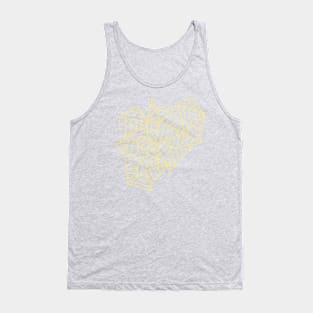 Abstract Lines New Yellow with Grey Tank Top